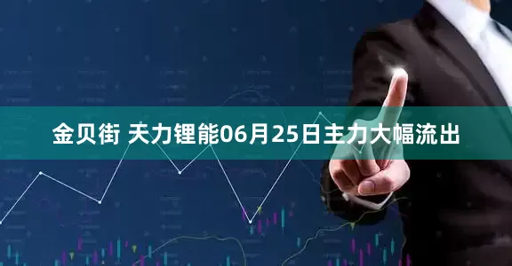 金贝街 天力锂能06月25日主力大幅流出